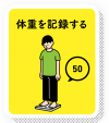 体重を記録すると50ポイント