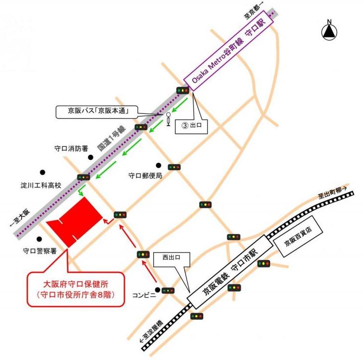 守口保健所周辺図