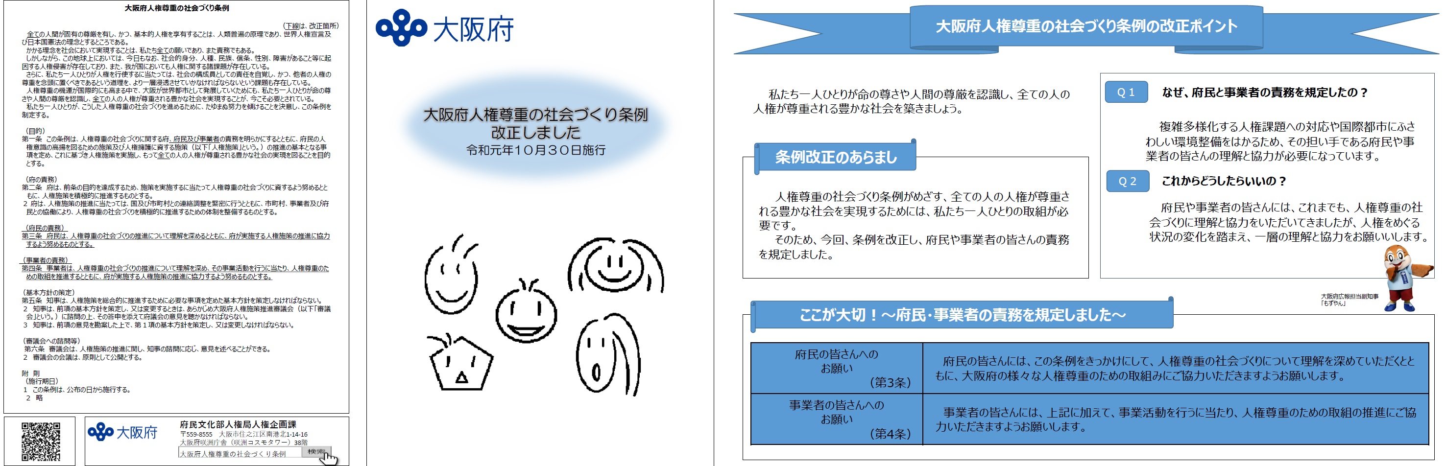 大阪府人権尊重の社会づくり条例リーフレット