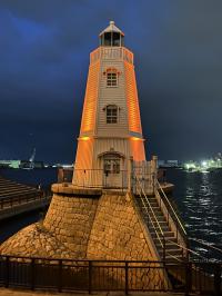旧堺灯台オレンジライトアップの写真