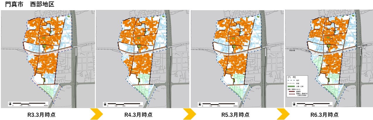 門真市西部地区の変遷