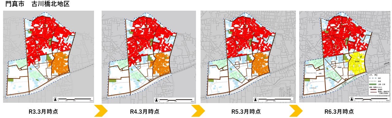 門真市古川橋北地区の変遷