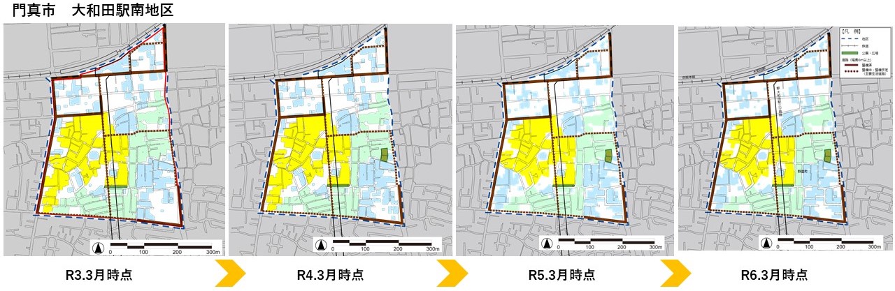 門真市大和田駅南地区の変遷