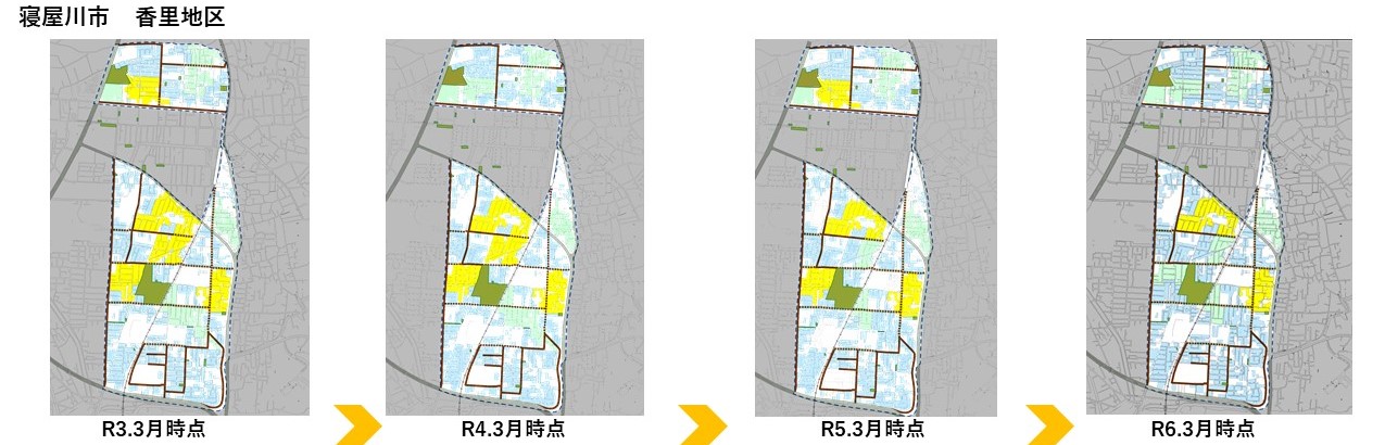 寝屋川市香里地区の変遷