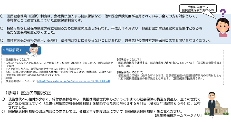 国民健康保険制度は平成30年度に改正されました