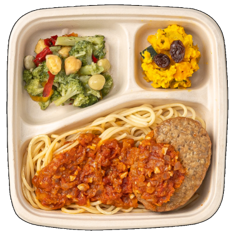 トマトソースが美味しいハンバーグ＆パスタ