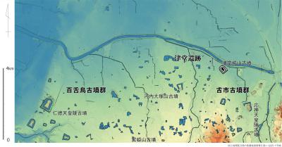 津堂遺跡の位置を示した地図