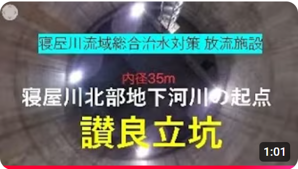 北部地下河川の起点讃良立坑