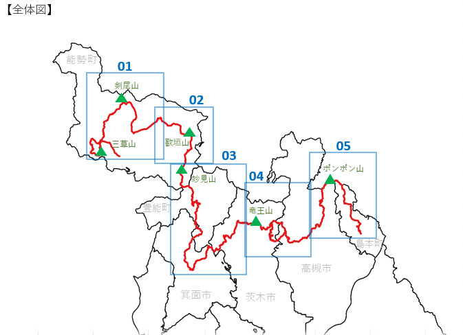 ハイキングマップ全体図