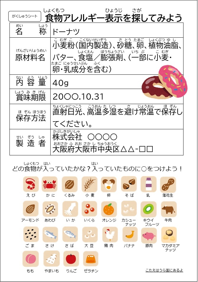 食物アレルギー表示を探してみようサムネイル