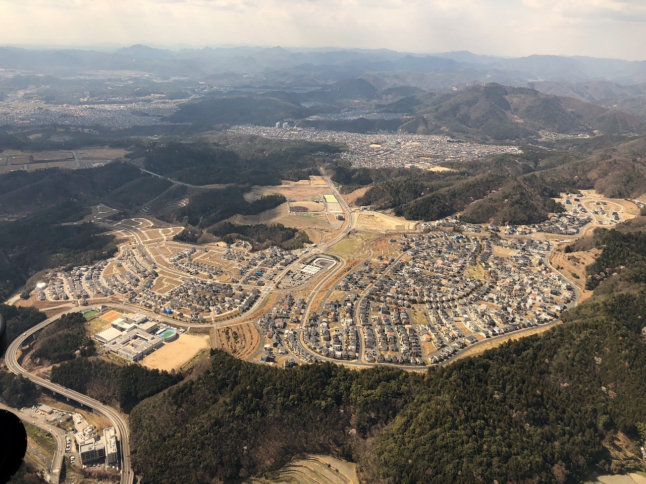 箕面森町地区全体航空写真