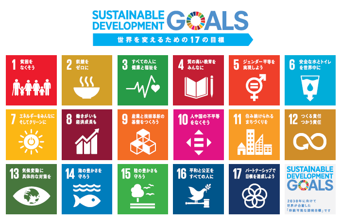 SDGS 持続可能な世界を実現するための17のゴール（目標）