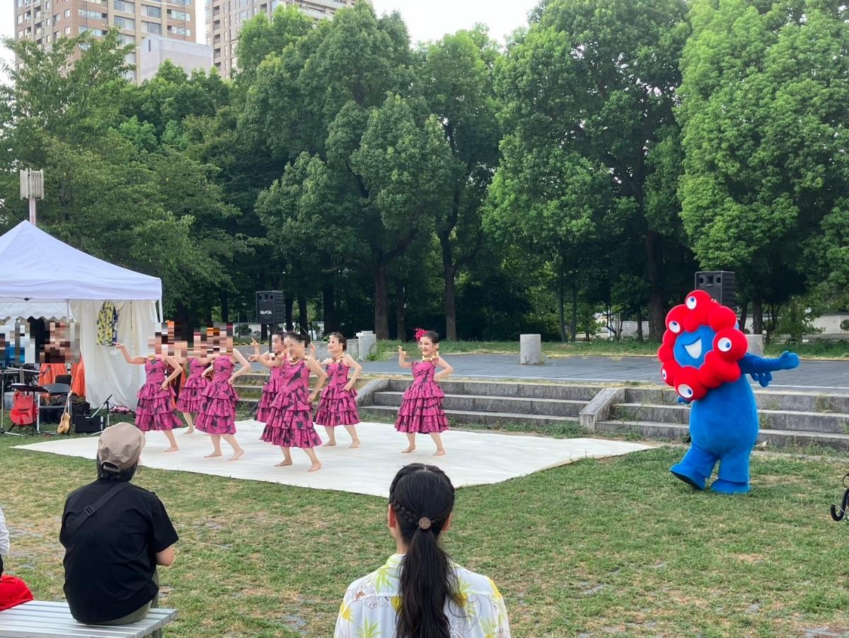 難波宮跡で遊涼みミャクミャク