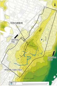 慶長20年以前の堺の町と調査地を示した地図