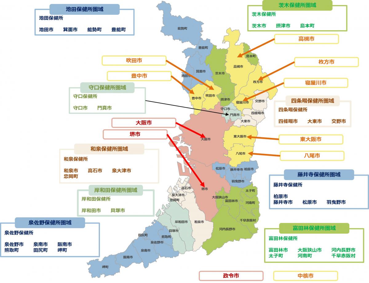 保健所圏域の説明図です