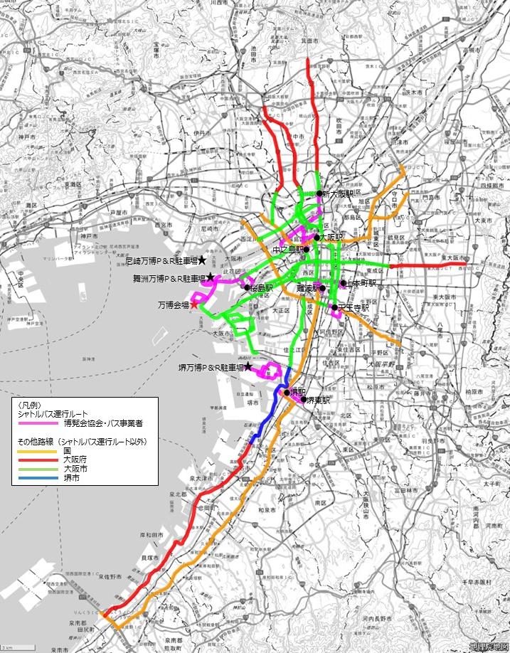 路上工事縮減対策路線図（全体図）