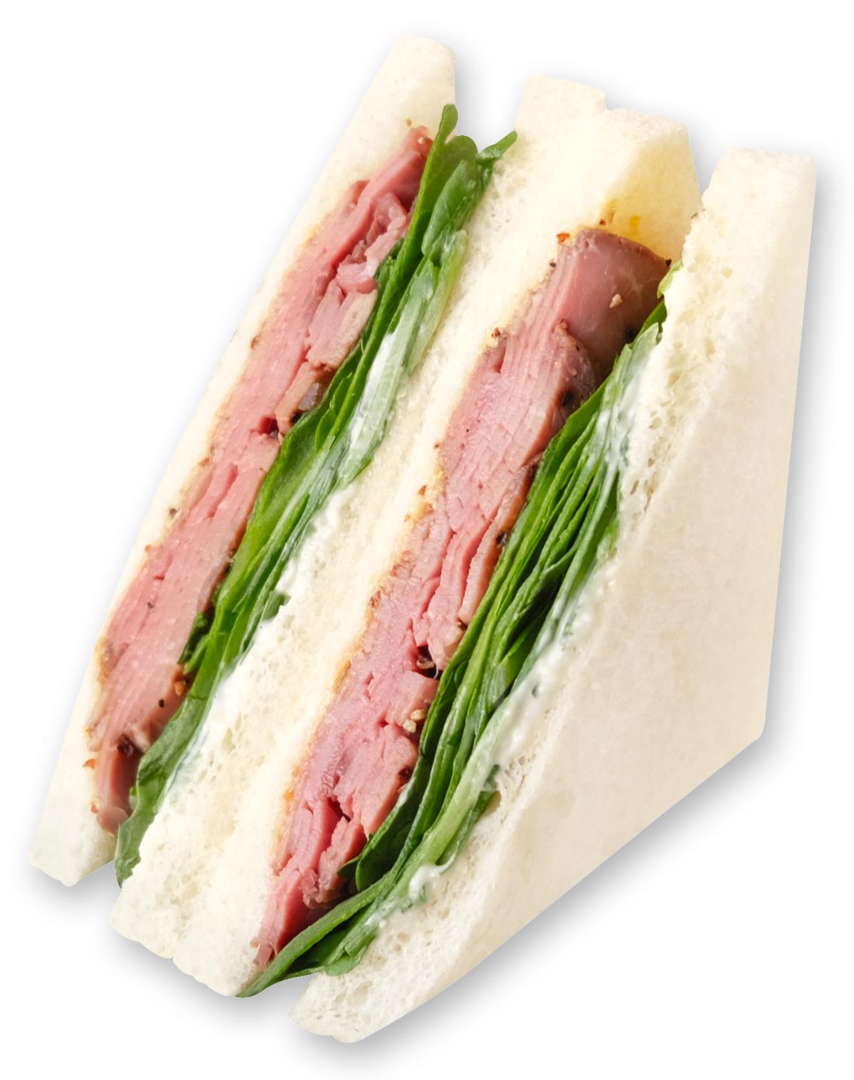 たっぷりローストビーフと泉州きくなのサンド