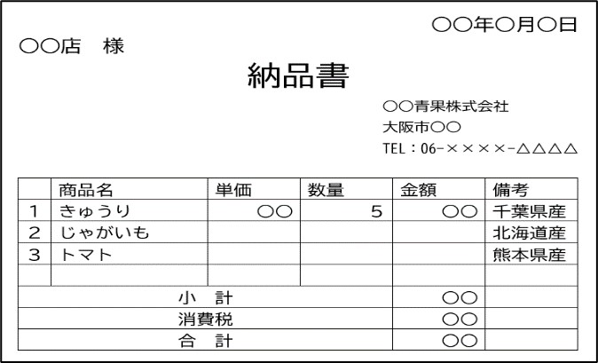 納品書