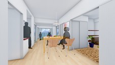 4DKのDKからバルコニー側洋室を見る