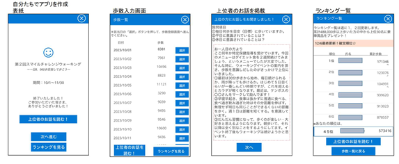 自社開発したウォーキング記録アプリ