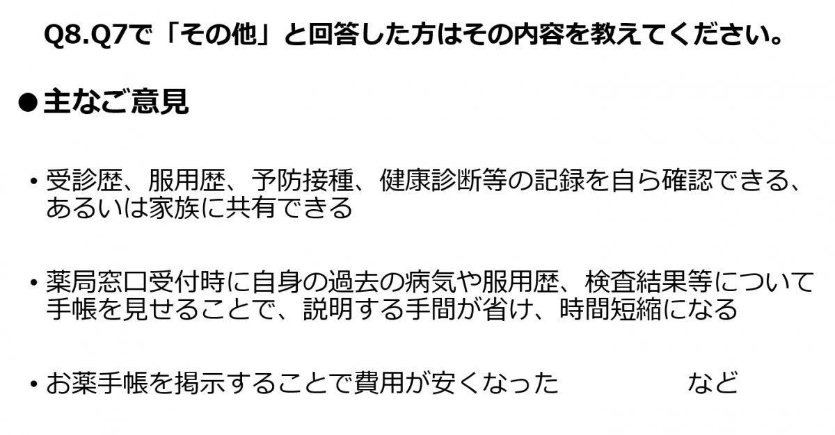 Q8.Q7でその他を選んだ方の回答結果