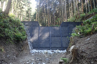 河内長野市太井地区の鋼製治山ダム