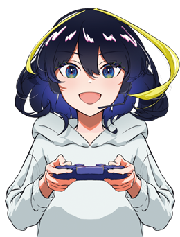 ゲームをする女の子のイラスト