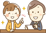 男性の職員と女性のイラスト